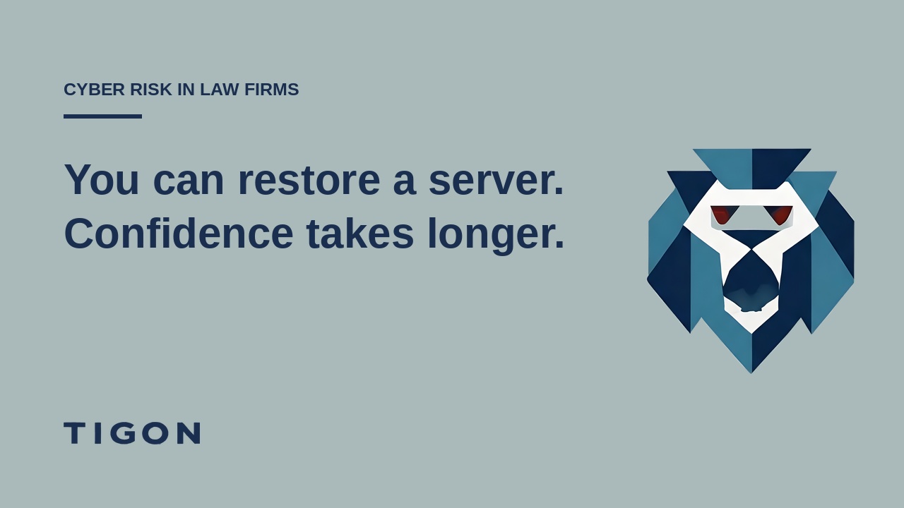 Tigon: You can restore a server. Confidence takes longer.